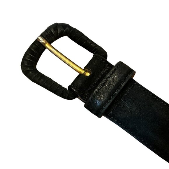 Giorgio Armani Vintage Black Suede Leather Detail Fashion Belt Size 32 main image 7